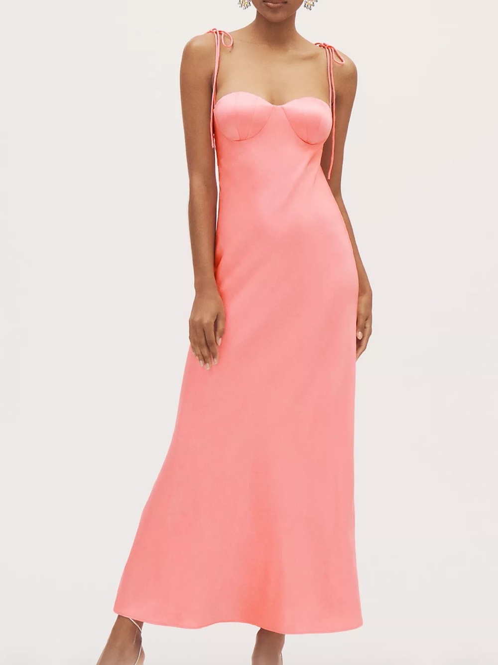 BHLDN Calista Sweetheart Shell Satin Charmeuse Maxi Slip Gown